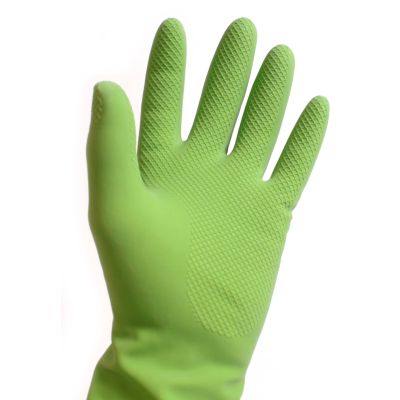 Natural latex rubber gloves