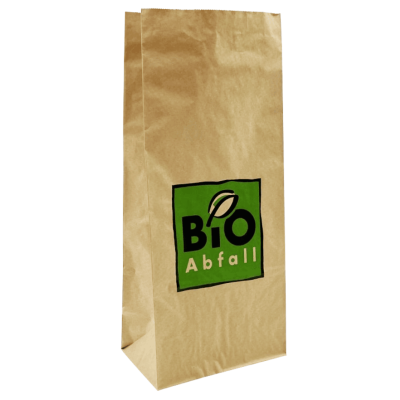 Paper bag with 15 litre capacity self-standing in natural brown colour